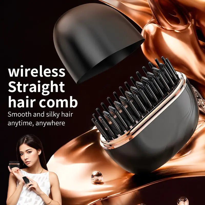 Mini Wireless Hair Straightening Comb