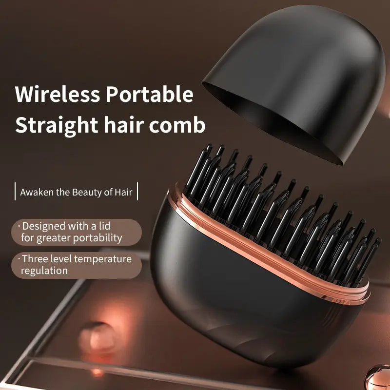 Mini Wireless Hair Straightening Comb
